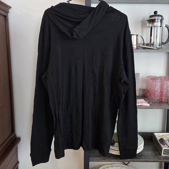 100% Merino Wool Beautiful Unbound XL Black Zip-Up Hoodie NWOT no Pockets - Picture 2 of 5